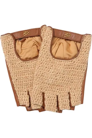 Karl Lagerfeld Tilbehør, Dame, , S, Uld, Hæklet Raffia Fingerløse Handsker