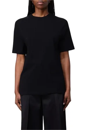 Jil Sander Top, Dame, Sort, M, Bomuld, Afslappet pasform hvid T-shirt
