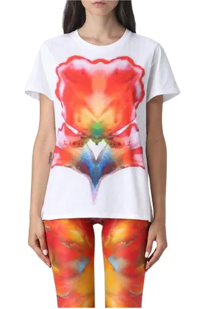 Alexander McQueen Top, Dame, Flerfarvet, L, Bomuld, Abstrakt Print T-shirt