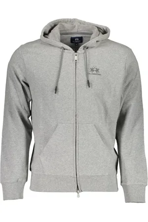 La Martina Sweathshirts & Hoodies, Herre, Grå, XL, Bomuld, Grå hættetrøje til mænd