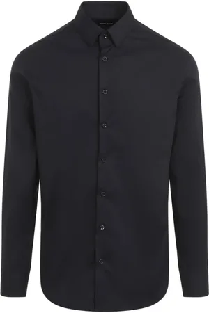 Giorgio Armani Skjorte, Herre, Blå, M, Uld, Blå Skjorte Aw24 Stilfuld