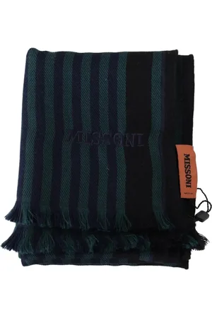 Missoni Tilbehør, Herre, Flerfarvet, ONE SIZE, Uld, Multifarvet Uldtørklæde med Logo Broderi