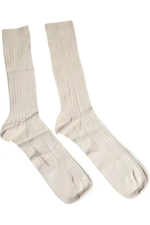Dolce & Gabbana Undertøj, Herre, , L, Bomuld, Logo Mid Calf Bomuldssokker