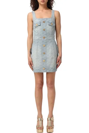Balmain Kjole, Dame, Blå, S, Bomuld, Geometrisk Mønster Mini Kjole Blå