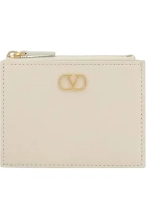 VALENTINO GARAVANI Tilbehør, Dame, Hvid, ONE SIZE, Uld, Sort Rockstud Lynlås Pung