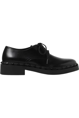 VALENTINO GARAVANI Sko, Herre, Sort, 41 1/2 EU, Uld, Studded Brogue Oxford Sko