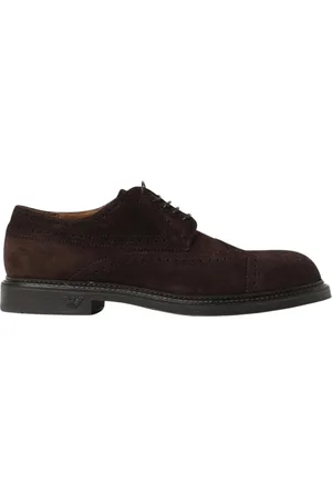 Emporio Armani Sko, Herre, Brun, 45 EU, Læder, Blå Ruskind Brogue Oxford Sko