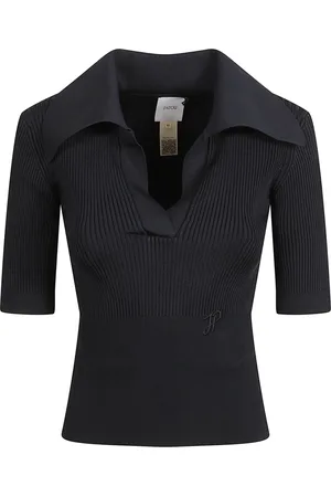 Patou Top, Dame, Blå, M, Blå Rib Polo T-shirts og Polos