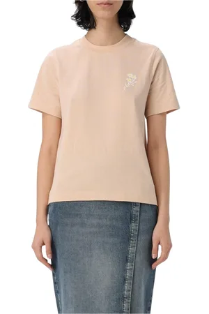 Burberry Top, Dame, , XS, Bomuld, Elegant Ivory Broderet Bomuld T-Shirt
