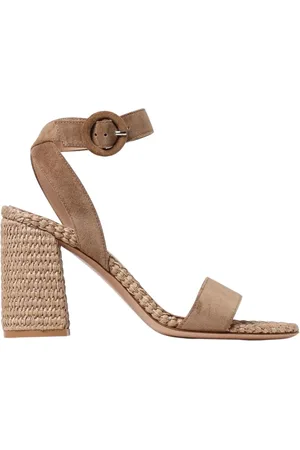 Gianvito Rossi Sko, Dame, Brun, 37 1/2 EU, Kamel Ruskind Hælede Sandaler