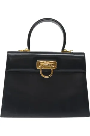 Salvatore Ferragamo Pre-owned, Dame, Blå, ONE SIZE, Uld, Pre-owned Laeder hndtasker