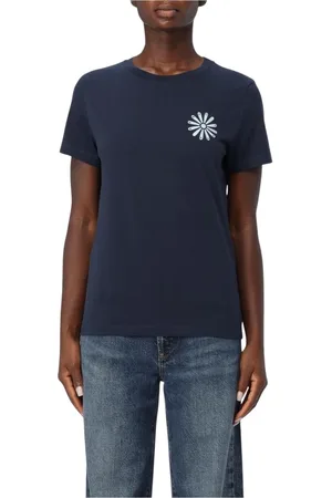 Kenzo Top, Dame, Blå, S, Bomuld, Broderet Daisy T-shirt