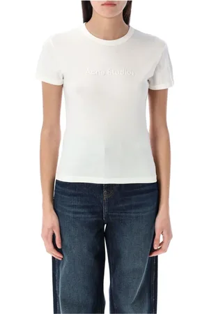 Acne Studios Top, Dame, Hvid, M, Bomuld, Etza Print T-shirt