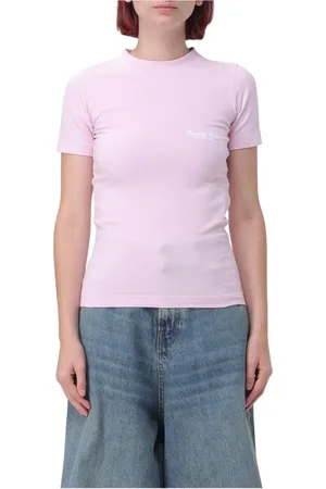 Balenciaga Top, Dame, Lyserød, M, Bomuld, Elegant Hvid Kvinder T-Shirt