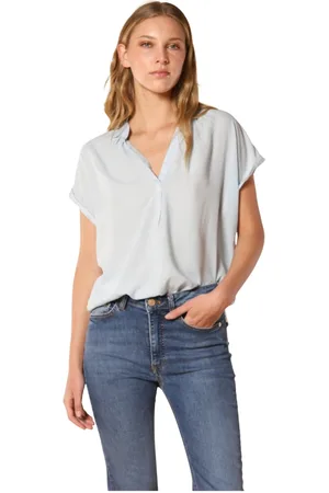Masons Bluser & Skjorter, Dame, Blå, L, Sommer elegance kvinde skjorte Adele MM
