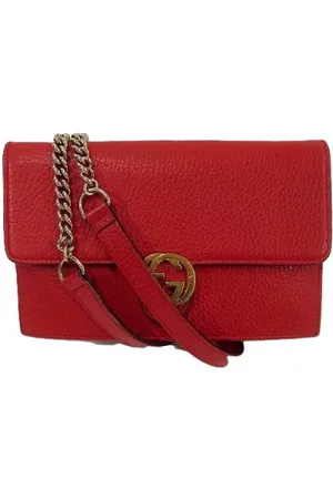 Gucci Pre-owned, Dame, Rød, ONE SIZE, Uld, Pre-owned Laeder crossbody-tasker