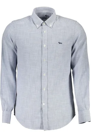 HARMONT&BLAINE Skjorte, Herre, Blå, 2XL, Bomuld, Blå Bomuld Herreskjorte