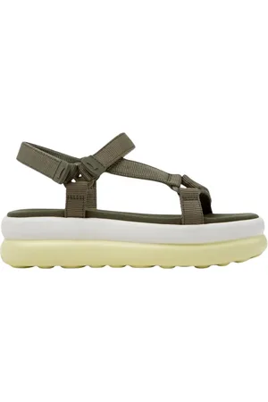 Camper Sko, Dame, Grøn, 39 EU, Læder, Grønne Strappy Lædersandaler