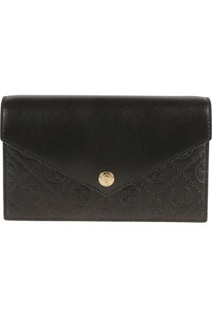 Tory Burch Taske, Dame, Sort, ONE SIZE, Uld, Monogram Kuvert Pung med Kæde