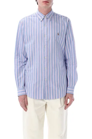 Ralph Lauren Skjorte, Herre, Flerfarvet, L, Bomuld, Stribet Oxford Skjorte