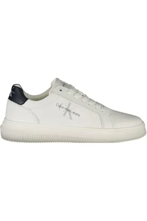 Calvin Klein Sko, Herre, Hvid, 40 EU, Polyester, Hvide Polyester Sneakers til Mænd