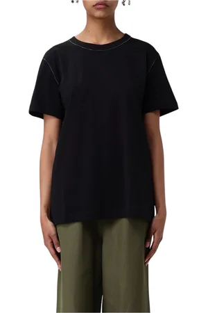 Fabiana Filippi Top, Dame, Sort, L, Bomuld, Sort Crew Neck Tee til Kvinder