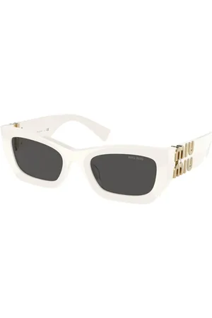 Miu Miu Tilbehør, Dame, Hvid, 53 MM, Uld, Glimpse Solbriller