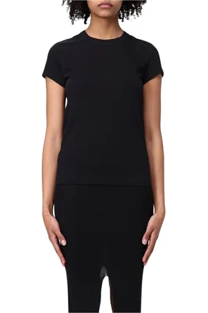 Rick Owens Top, Dame, Sort, 2XS, Bomuld, Sort kortærmet T-shirt