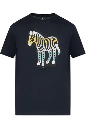 Paul Smith Top, Herre, Blå, 3XL, Bomuld, T-shirt med farverigt tryk