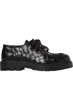 Bottega Veneta Sko, Herre, Sort, 44 EU, Læder, Sort læder brogue derby sko