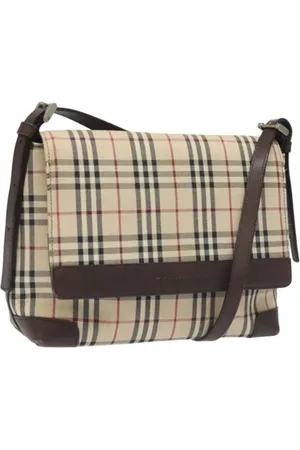 Burberry Pre-owned, Dame, , ONE SIZE, Uld, Pre-owned Canvas skuldertasker