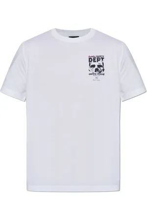 Paul Smith Top, Herre, Hvid, M, Bomuld, T-shirt med farverigt tryk