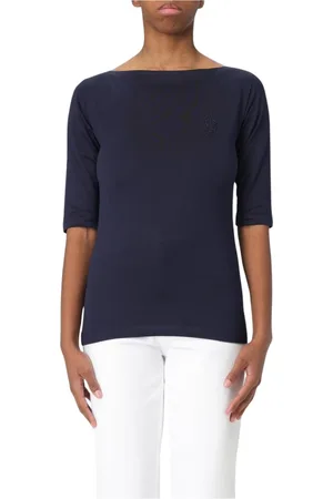 Dondup Top, Dame, Blå, XL, Blå Bådhals Top til Kvinder