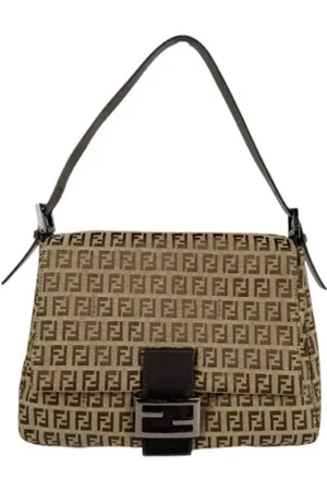 Fendi Pre-owned, Dame, Brun, ONE SIZE, Tyl, Pre-owned Canvas fendi-tasker