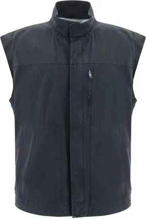 Maison Margiela Jakke, Herre, Sort, S, Bomuld, Moderne Vest med Lynlås og Lommer