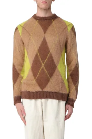 Family First Strik, Herre, Flerfarvet, M, Uld, Moderne Argyle Sweater