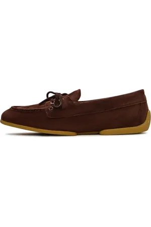 CESARE GASPARI Sko, Dame, Brun, 38 EU, Suede, Suede Lace-Up Loafers - Brun
