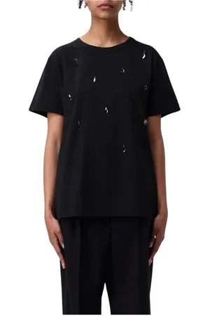 Fabiana Filippi Top, Dame, Sort, S, Bomuld, Sort Pyntet Top