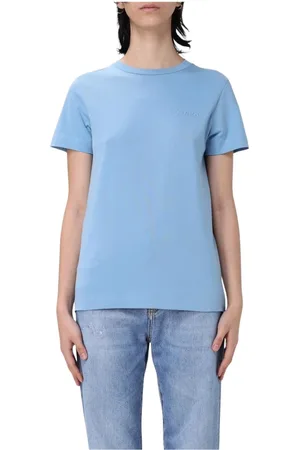 Pinko Top, Dame, Blå, XS, Bomuld, Blå Crew Neck T-Shirt