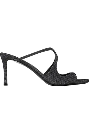 Jimmy Choo Sko, Dame, Blå, 39 EU, Sort PeepToe Hæle Sandaler