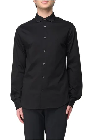 Armani Exchange Skjorte, Herre, Sort, M, Bomuld, Sort Bomuldsskjorte Stilfuld og alsidig