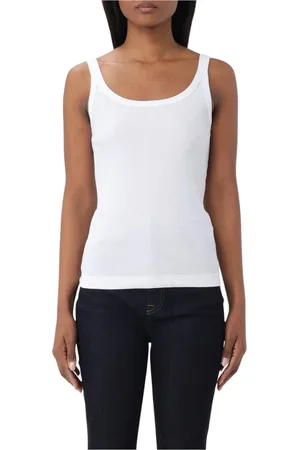Dolce & Gabbana Top, Dame, Hvid, XS, Bomuld, Hvid Ribbet Tank Top