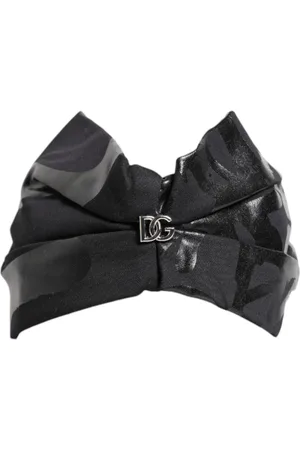 Dolce & Gabbana Tilbehør, Dame, Sort, ONE SIZE, Nylon, Stræk DG Logo Hovedbånd Hat