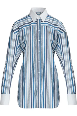 Vivienne Westwood Bluser & Skjorter, Dame, Blå, S, Stribet Fodboldtrøje - Multifarvet