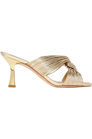 Michael Kors Sko, Dame, Gul, 37 EU, Uld, Guld Hælede Sandaler med Metalfinish