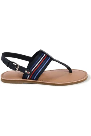 Tommy Hilfiger Sko, Dame, Flerfarvet, 39 EU, Polyester, Blå Strappy Sandaler til Kvinder