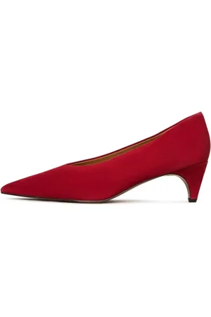CESARE GASPARI Sko, Dame, Rød, 38 EU, Læder, Velvet Curve Pumps