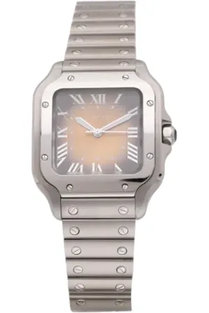 Cartier Pre-owned, Dame, Brun, ONE SIZE, Tyl, Pre-owned Rustfrit stal watches