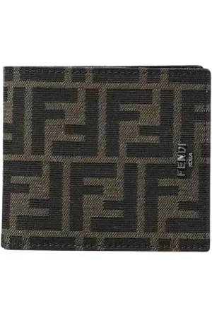 Fendi Tilbehør, Herre, Sort, ONE SIZE, Læder, Elegant Læderpung med Kortlommer