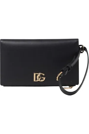 Dolce & Gabbana Tilbehør, Dame, Sort, ONE SIZE, Læder, Sort Læder Håndledsrem Pung